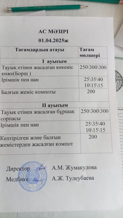Ас мәзірі