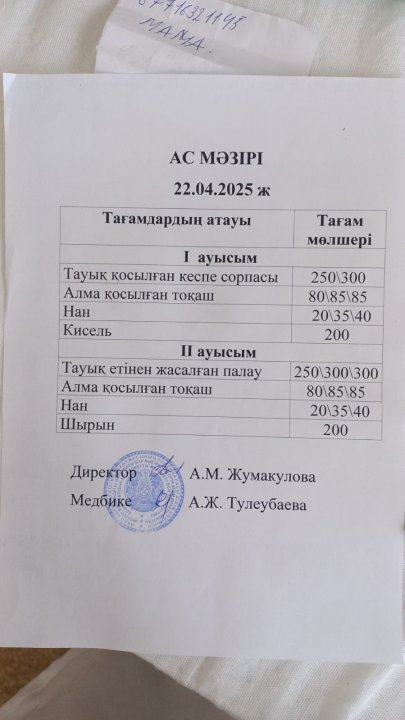 Ас мәзірі