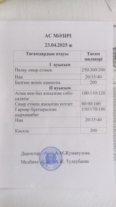 Ас мәзірі