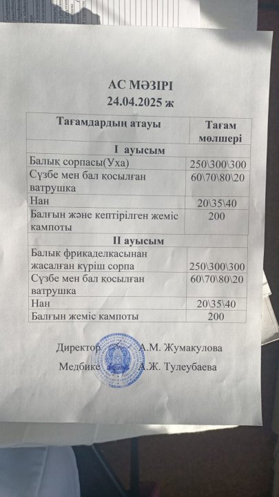 Ас мәзірі