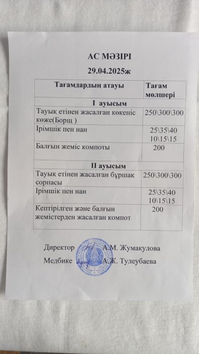 Ас мәзірі