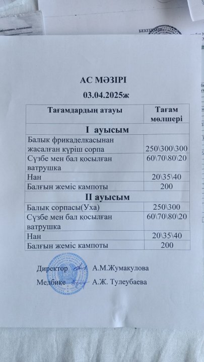 Ас мәзірі